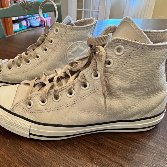 Converse Chuck Taylor All Star High Street Leather White Womans 9 Men 7 - Picture 1 of 9